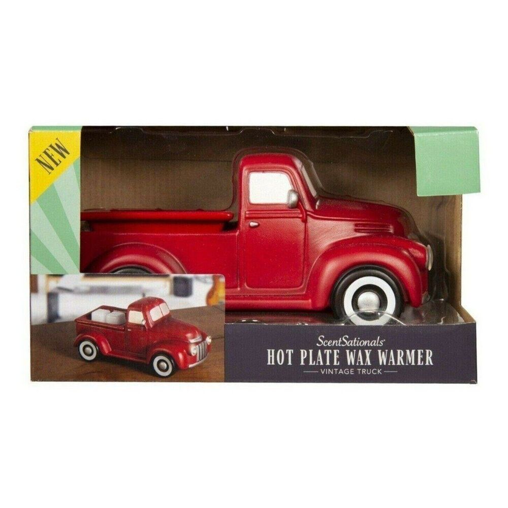 Vintage Red Truck Wax Warmer Working Headlights Ceramic Fragrance Retro Gift NIP